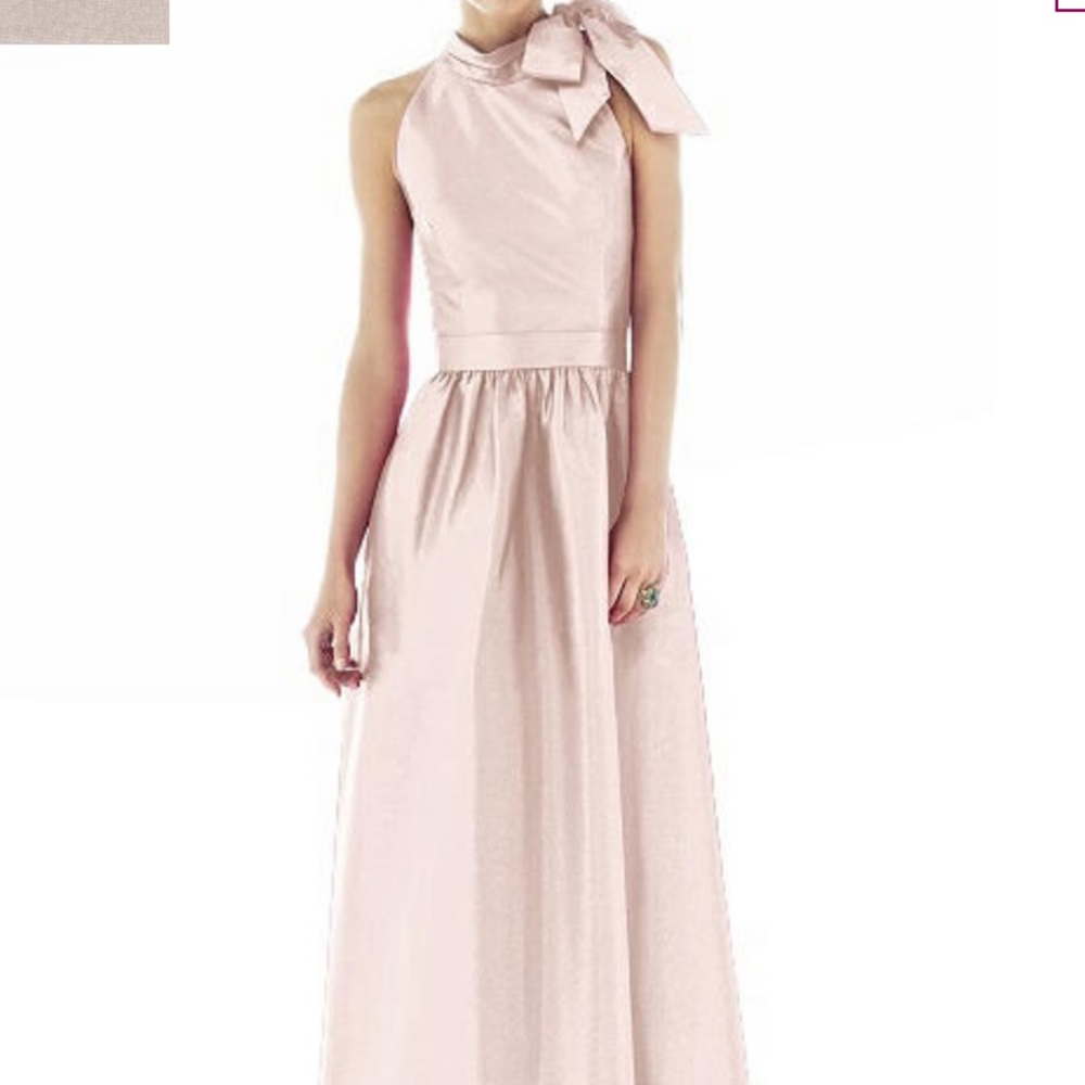 Alfred Sung Dupioni Pearl Pink Bridesmaid Dress